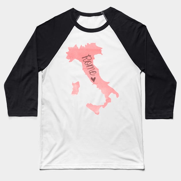 Pink Painted Rome Italy Sticker Baseball T-Shirt by aterkaderk